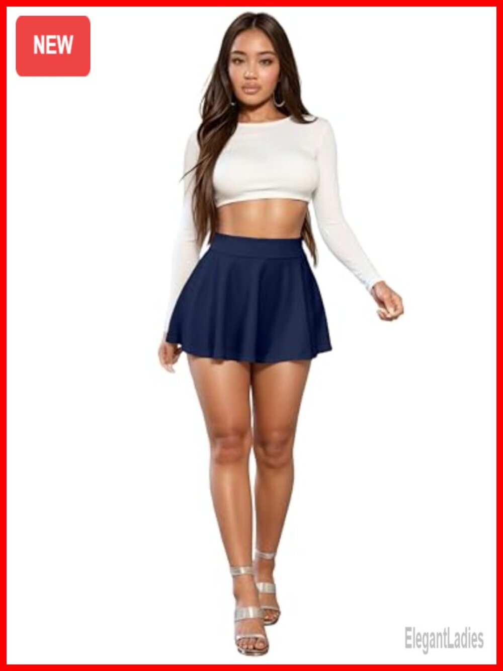 Stretch Skater Skirt Flared A-Line Mini Casual Golf Tennis